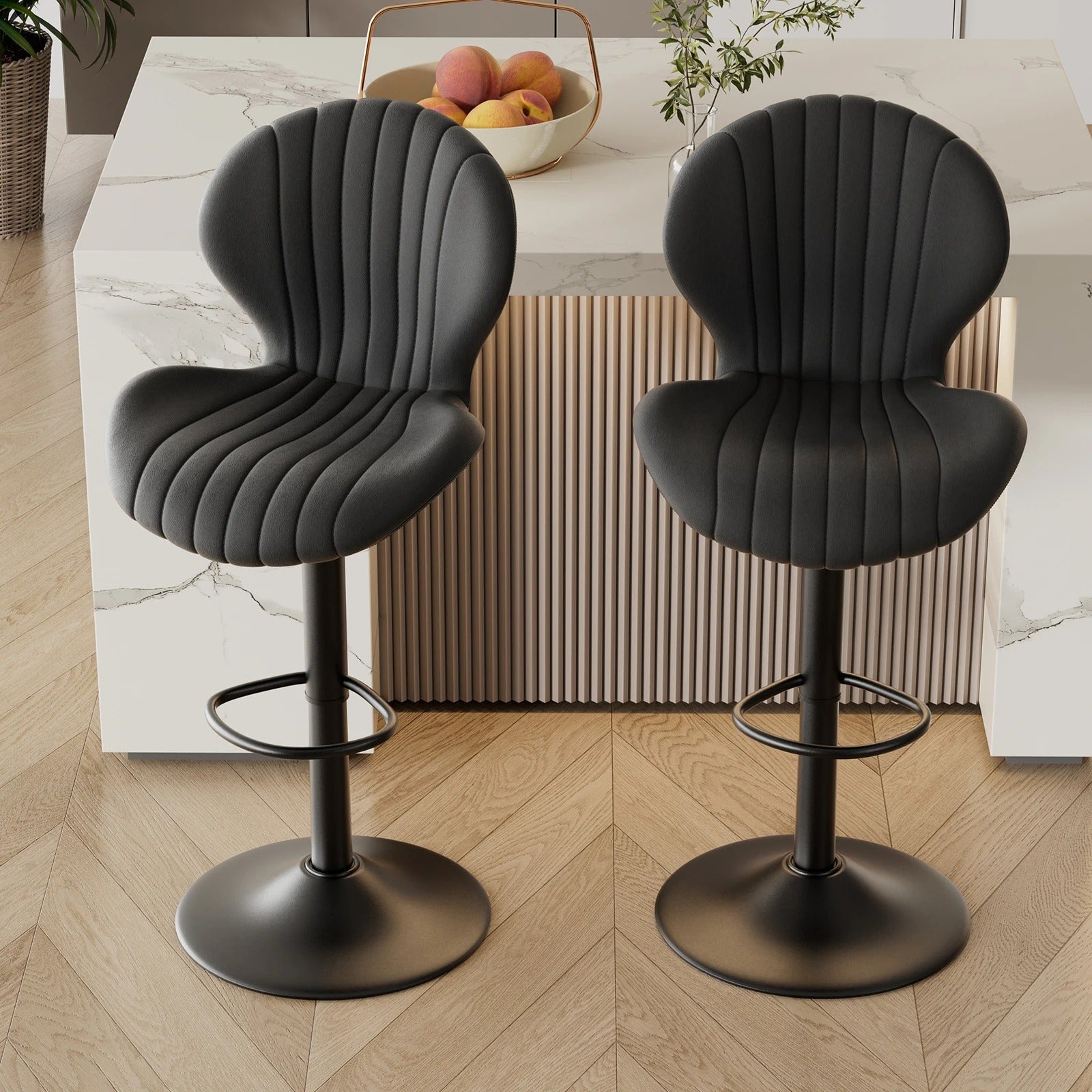 2 Piece Modern Soft Back Stool Chair- Adjustable