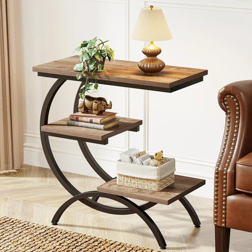 C-Shape End Table - Wood Table