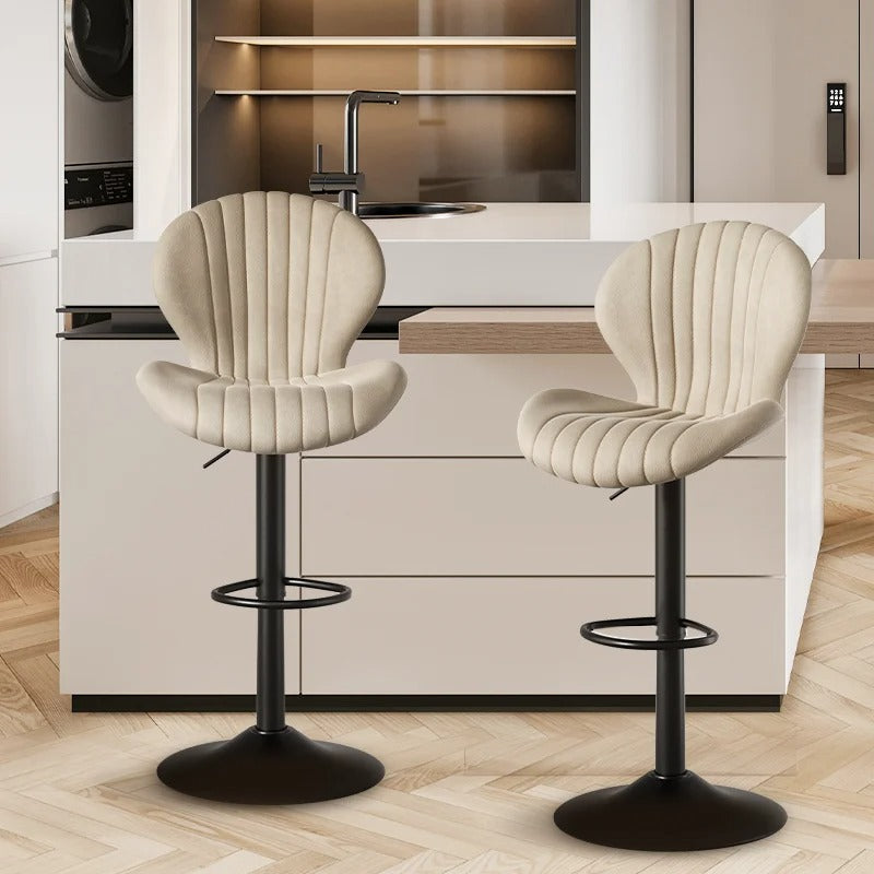 2 Piece Modern Soft Back Stool Chair- Adjustable